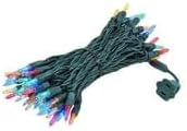 Novelty Lights Vintage Style T5 Multicolor LED Christmas Lights, 35 Feet Green Wire String of 70 Mini Bulbs, UL Listed Indoor/Outdoor Tree Lighting