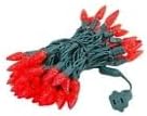 Novelty Lights 24FT 70 LED C6 LED Christmas String Lights, Commercial Grade Outdoor Tree Decorations (Red) | Lumora