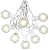 G40 Patio String Lights with 25 Frosted Globe Bulbs - Hanging Garden String Lights - Vintage Backyard Patio Lights - Outdoor String Lights - Market Cafe String Lights - White Wire - 25 Foot