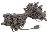 Novelty Lights 100 Foot C7 Outdoor String Light Christmas Stringer - Patio String Lights - Candelabra Base (C7/E12) - 12" Spacing - Brown Wire