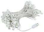 Novelty Lights 100 Foot C7 Outdoor String Light Christmas Stringer - Patio String Lights - Candelabra Base (C7/E12) - 12" Spacing - White Wire