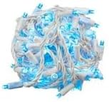 Novelty Lights 25ft Christmas String Lights, 50 Teal LED Bulbs on White Wire, 6" Spacing, Connectable Indoor Outdoor Commercial Grade Lighting for Holidays Patio Weddings