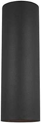 Sea Gull Lighting 7813801-753 Cylinders One Outdoor Ceiling Flush Mount Hanging Modern Light Fixture, Painted Brushed Nickel Finish