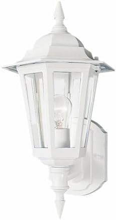 Maxim Cast-1 Light Outdoor Wall Lantern in Early American Style-8 Inches Wide by 17 inches high-White Finish | Lumora