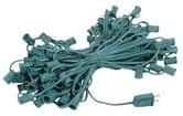 Novelty Lights 100 Foot C7 Outdoor String Light Christmas Stringer - Patio String Lights - Candelabra Base (C7/E12) - 12" Spacing - Green Wire