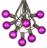 100 Foot G40 Outdoor Patio String Lights with 125 Purple Globe Bulbs – Indoor Outdoor String Lights – Market Bistro | Lumora