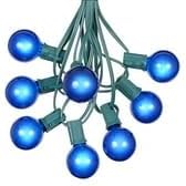 100 Foot G40 Outdoor Patio String Lights with 125 Blue Globe Bulbs – Indoor Outdoor String Lights – Market Bistro | Lumora