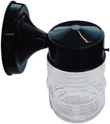 Sunlite 47040 Wall Mount Outdoor Jar Fixture, 60 Watts Max, Medium Base Socket (E26), 120 Volts, Outdoor, UL Listed, Black, for Residential & Commercial Use