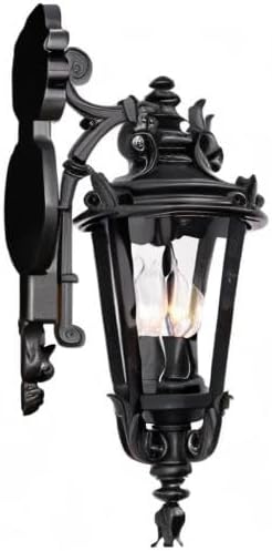 John Timberland Casa Marseille European Outdoor Wall Light Fixture Textured Black French 21 3/4" Clear Hammered | Lumora