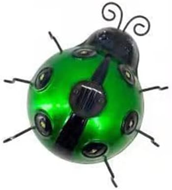 Solar Outdoor Garden Light with Solar Lamp Ladybug Garden Decoration Metal Waterproof LED Garden Light, Garden Statue Lawn Ornament for Outdoor Garden Walkway Decoration (Green)