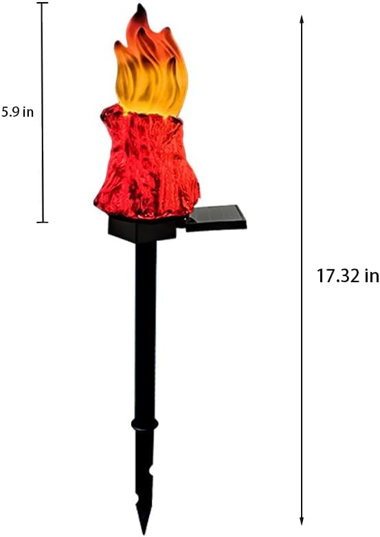 Solar Lights Outdoor,Flame-Shaped Waterproof Auto On/Off Solar Christmas Lights for Balcony, Terrace, Lawn, Courtyard, Garden, Beach. (Long)
