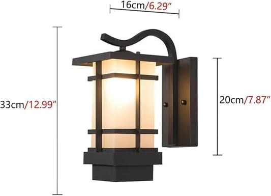 European Style Fence Rectangle Wall Lamps,Garden Outdoor Waterproof Lights,American Retro lized Gate Corridor Aisle Mounted Light Compatible with Balcony Gazebo