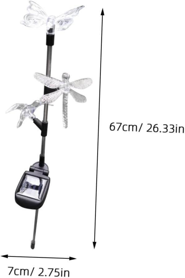 Balacoo Solar Garden Stake Lights Color Changing Hummingbird Dragonfly Decor for Outdoor Lawn Pathway Easy Install Solar Landscape Lighting