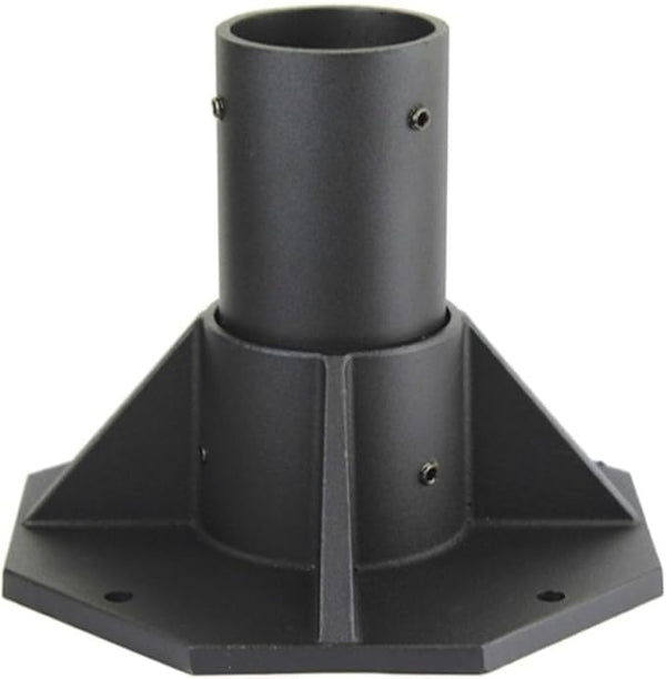 Solus SB-2405 Outdoor Surface Mount Lamp Post Base – Light or Heavy Duty Aluminum Base for 3" Poles - Black | Lumora