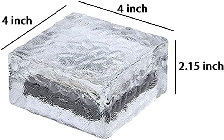 Zukof Solar Ice Cube Lights for Outdoor Garden Decoration - 4” x 4” Frosted Acrylic Waterproof Solar Brick Table Lamps Landscape Lights for Yard, Patio, Pathway (Warm White) (3 Piece)