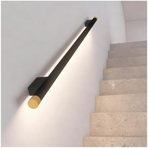 LED Sensor Lights - Black Wall-Mounted Luminous Aluminum Alloy Railings for Indoor Stairs & Outdoor Decks - 100cm | Lumora