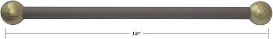 Solus SCA-335BZ-2 15" Aluminum Cross Arm Ladder Rest for Outdoor Lamp Posts and Poles, Easy to Mount, Maintenance Free and Weather Resistant, Bronze Bar with Gold Caps
