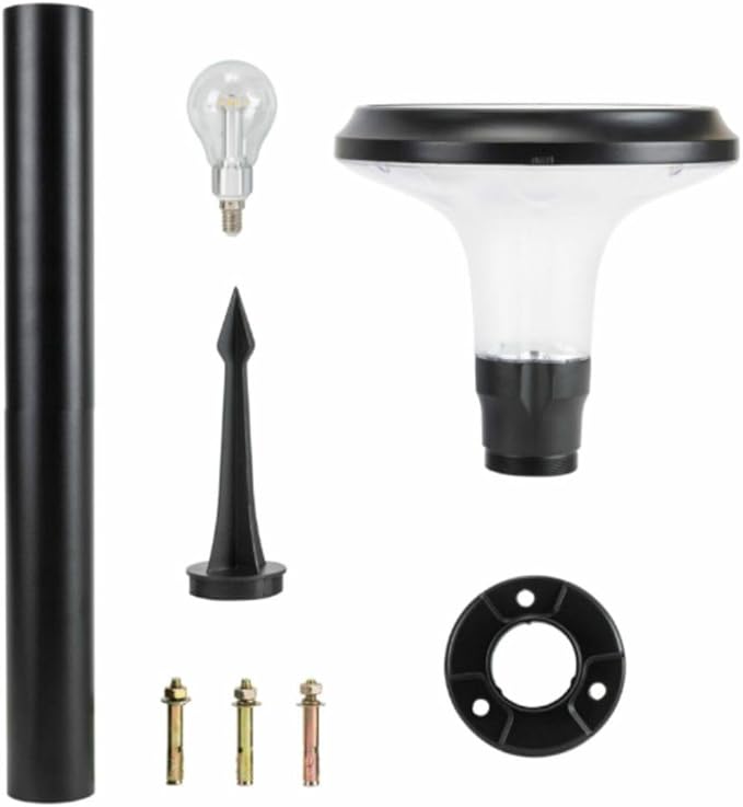 Gama Sonic Vantage Bollard Solar Pathway Light, Black Aluminum, Large 10" Diameter, 31" Tall Height, UltraBright 200 Lumens, Warm White 2700K LED, Waterproof Outdoor Landscape, 314BP250000 (2 Pack)
