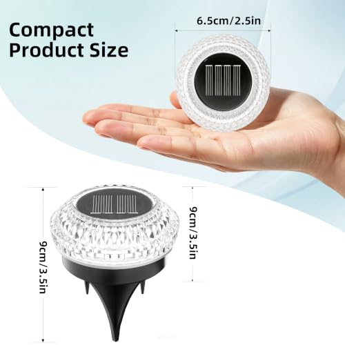 VOLISUN Solar Ground Lights Outdoor,3 Pack Flat Solar Pathway Lights