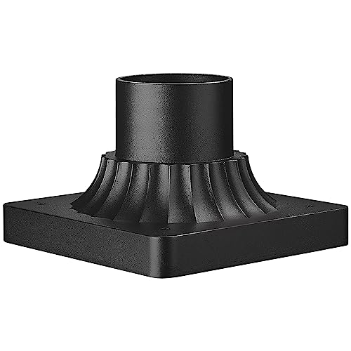 Emliviar Pier Mount Adapter for Post Light Fixture, Outdoor Post Light Mounting Adapter Base, Die-Cast Aluminum, Black Finish, DE271 BK
