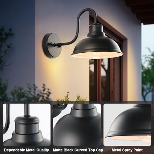 12" Barn Light Outdoor Wall Lights 2 Pack Large Exterior Lighting Fixtures