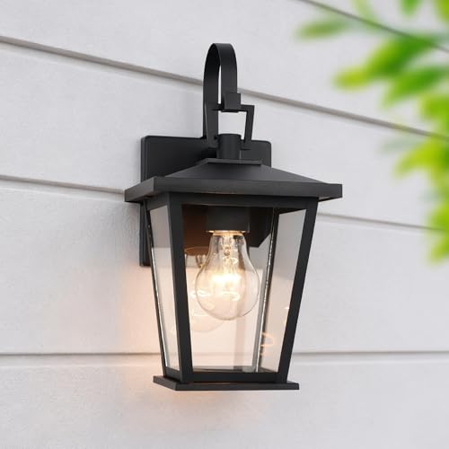 Outdoor Wall Light Fixture, Modern Black Porch Light, Outside Wall Lantern