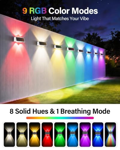 Solar Fence Lights Outdoor, 16 Pack Fence Solar Lights Waterproof