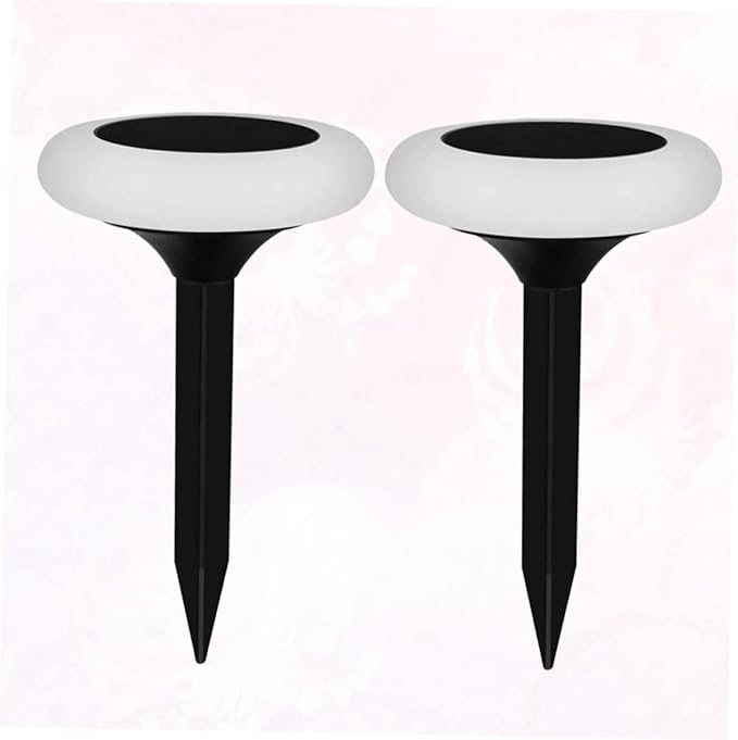 POPETPOP 2pcs RGB Solar Ground Plug Light Outdoor Landscape Garden Lights Solar-Powered Pathway Lamp