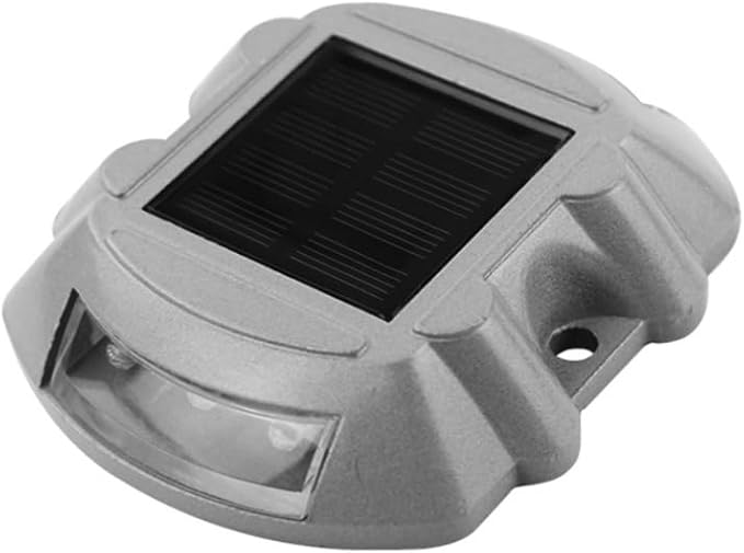 Wokyo 1 Pack Solar Deck Lights Outdoor Waterproof LED Solar Step Lights, Warning Road Marker Solar Powered Driveway Dock Lights for Pathway, Stairs, Ground, Flat (1, Green Always on)