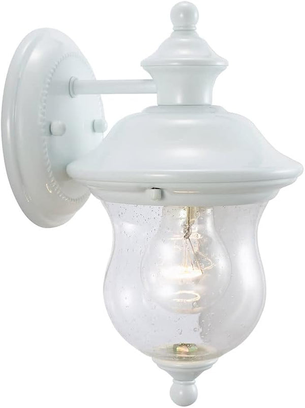 Design House 503839 Highland Traditional 1-Light Outdoor/Indoor Wall Light with Clear Seedy Glass for Porch | Lumora