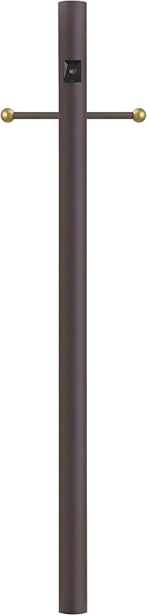 Solus 7-Foot Direct Burial Lamp Post – Aluminum Outdoor Light Pole with Decorative Cross Arm & Dusk-to-Dawn Sensor | Lumora