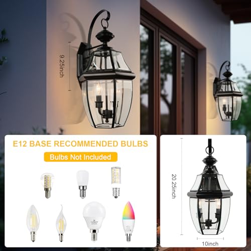 Outdoor Wall Lights, 20" Large Exterior Light, 2-Light Waterproof.
