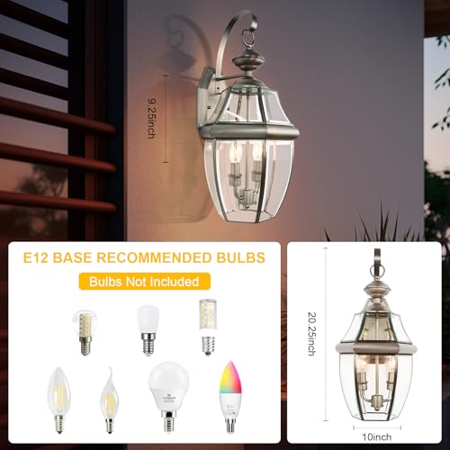 Outdoor Wall Lights, 20" Large Exterior Light, 2-Light Waterproof.