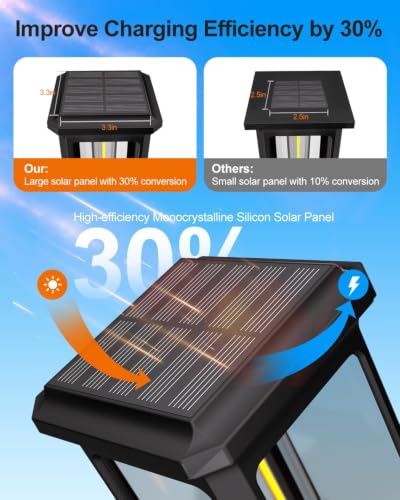 Tenmiro Solar Pathway Lights Outdoor 2 Pack, Bright Solar Garden Lights
