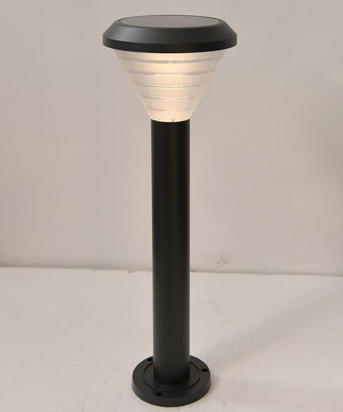 Solar Pathway Light IP65 Waterproof Landscape Lighting Black Aluminum Path Light with Warm Light 3000K LED Bollard Lighting Fixture for Garden Lawn Garage Walkway