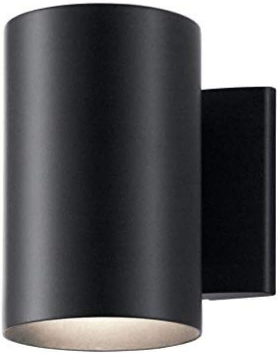 Kichler Cylinders 7" Outdoor Wall Sconce in a Black, 1-Light Exterior Wall Light, Cylinder Fixture, (7" H x 5" W) | Lumora