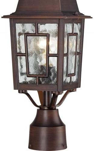 Nuvo Lighting 60/4928 Banyon One Light Post Lantern 100 Watt A19 Max. Clear Water Glass Rustic Bronze Outdoor | Lumora