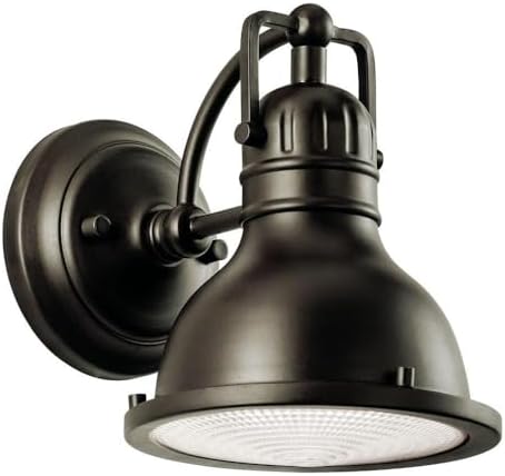 Kichler Hatteras Bay 8" 1 Light Exterior Wall Light with Clear Fresnel Lens Olde Bronze® | Lumora
