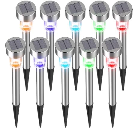 Outdoor Solar Landscape Lawn Lights, Suitable for Christmas, Halloween, Weddings, Road and Garden Decoration (Colorful // 10 Pieces)