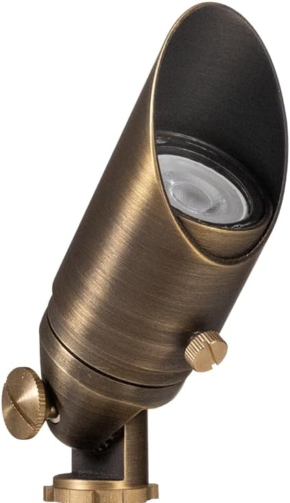 VOLT Top Dog Scotty 12V Cast Brass Mini Outdoor Spotlight (Bronze) for Low Voltage Landscape Lighting of Yard | Lumora