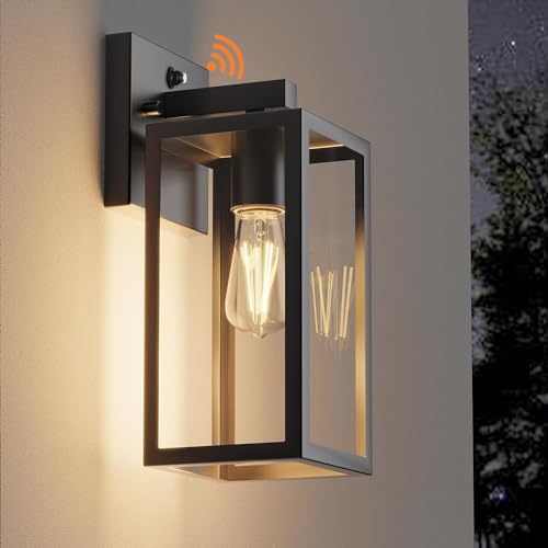 Dusk to Dawn Porch Outdoor Light, Wall Light Fixtures Waterproof Exterior Wall Sconce Light Fixture with E26 Base for Patio Entryway Hallway (Bulb not Included)