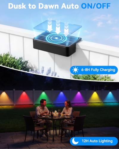Fence Lights Solar Powered with Remote 16 Pack, 60 Lumen 9 Fixed Colors