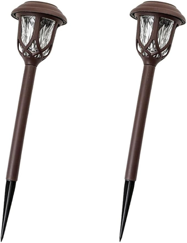 SUPVOX 2pcs Solar Outdoor Stake Lights LED Garden Lawn Lamps Warm Light Decorative Ground Plug for Pathway Patio | Lumora