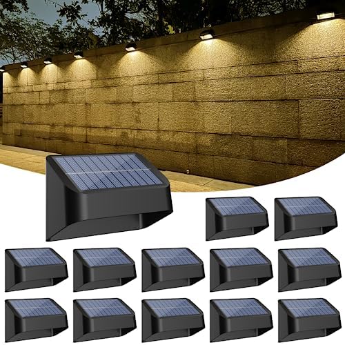 Brighter Solar Fence Lights,Solar Lights Outdoor Waterproof,Warm White and RGB 8 Colors,Dusk to Dawn Deck Light | Lumora