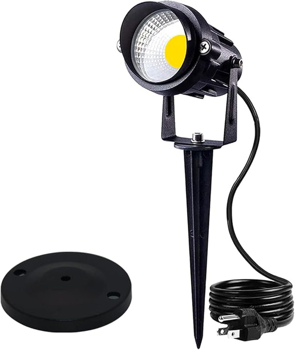 HANNAHONG Spotlight Outdoor 5W AC120V,Warm White COB LED Landscape Lighting Outdoor Indoor for House Flag Yard Tree | Lumora