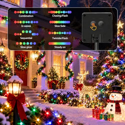 SyouHome Solar String Lights Outdoor, 6 Pack 600 LED Solar Christmas Lights