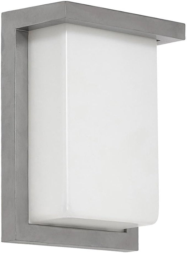 Hamilton Hills 8 Inch Silver Squared Flush Mount Outdoor Light Fixture | Modern Front Door Exterior Light 3000K | Lumora