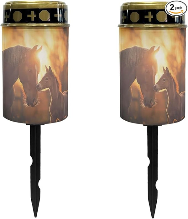 Sunset Horses Solar Garden Lights Outdoor Waterproof,Solar Lights-Horses Garden Stake Lights,Outdoor Pathway Lights | Lumora