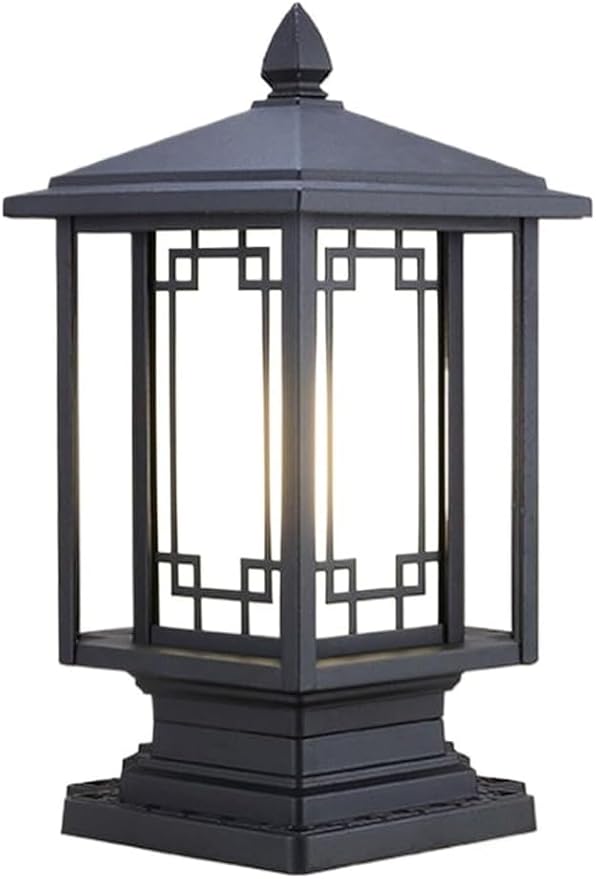 New Chinese Style Rural Villa Gate Super Bright Pillar Lights, American Black Post Light Outdoor Landscape Column | Lumora