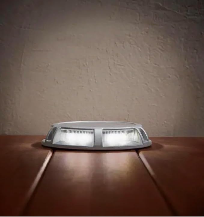 Solar Deck Lights, Stainless Steel, LED, Outdoor Pathway Lighting, 4 Pack, Waterproof, Driveway and Stair Step Illumination
